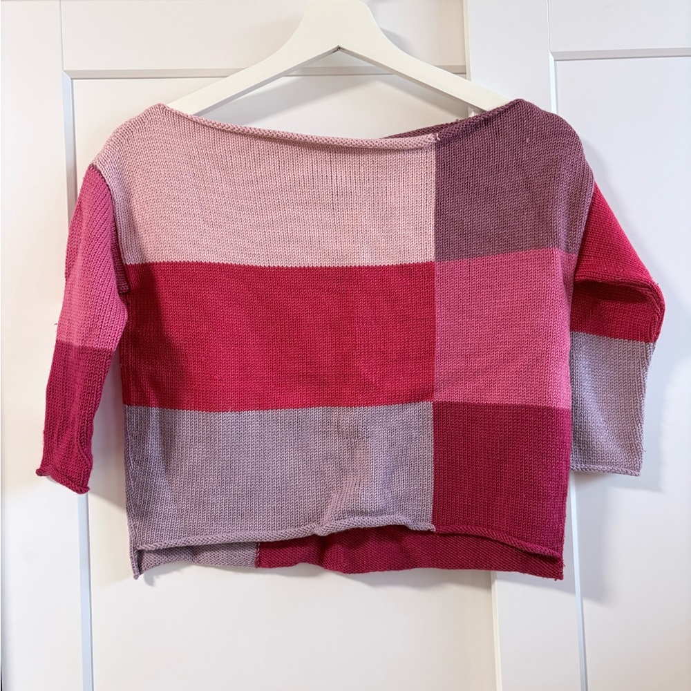 Colorblock Pink and Rose Knit Top